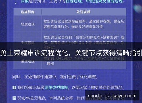勇士荣耀申诉流程优化,关键节点获得清晰指引 勇士荣耀申诉流程优化,关键节点获得清晰指引